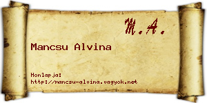 Mancsu Alvina névjegykártya